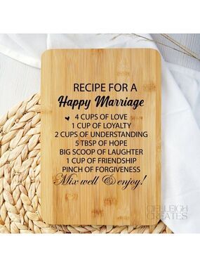 Custom Individual Charcuterie board - Recipe for a Happy Marriage Handcrafted